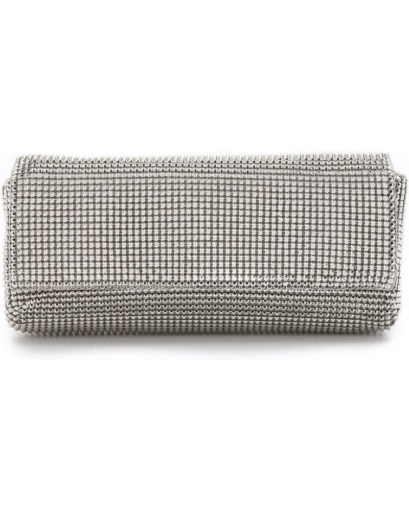 Pyramid Mesh Evening Bag Clutch Pewter $125.40 Clutches