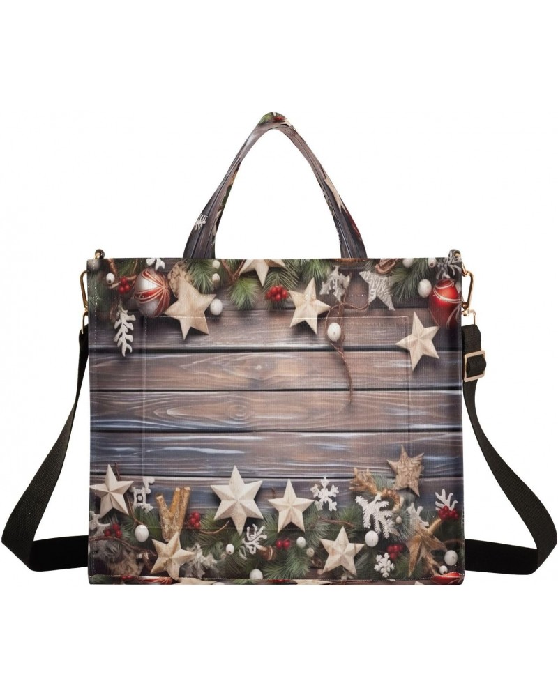 Christmas Stars Wood Print Crossbody Bag Women Corduroy Tote Bags Casual Shoulder Handbag Hobo Messenger Bag, M $17.04 Totes