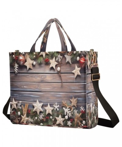 Christmas Stars Wood Print Crossbody Bag Women Corduroy Tote Bags Casual Shoulder Handbag Hobo Messenger Bag, M $17.04 Totes