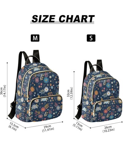 Mini Backpack for Women, Floral Embroidery Travel Backpack Purse for Ladies, Small Bookbag Daypack Shoulder Bag S Multi938 Me...