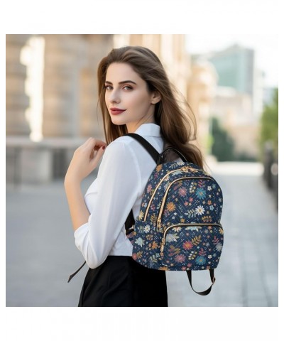 Mini Backpack for Women, Floral Embroidery Travel Backpack Purse for Ladies, Small Bookbag Daypack Shoulder Bag S Multi938 Me...