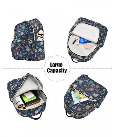 Mini Backpack for Women, Floral Embroidery Travel Backpack Purse for Ladies, Small Bookbag Daypack Shoulder Bag S Multi938 Me...