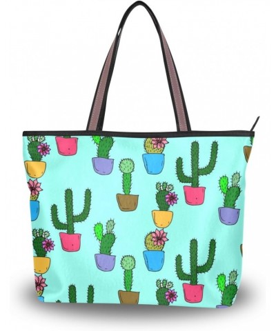 Cooper girl Cactus Tote Bag Top Handle Handbag Shoulder Bag Large Capacity $24.35 Totes