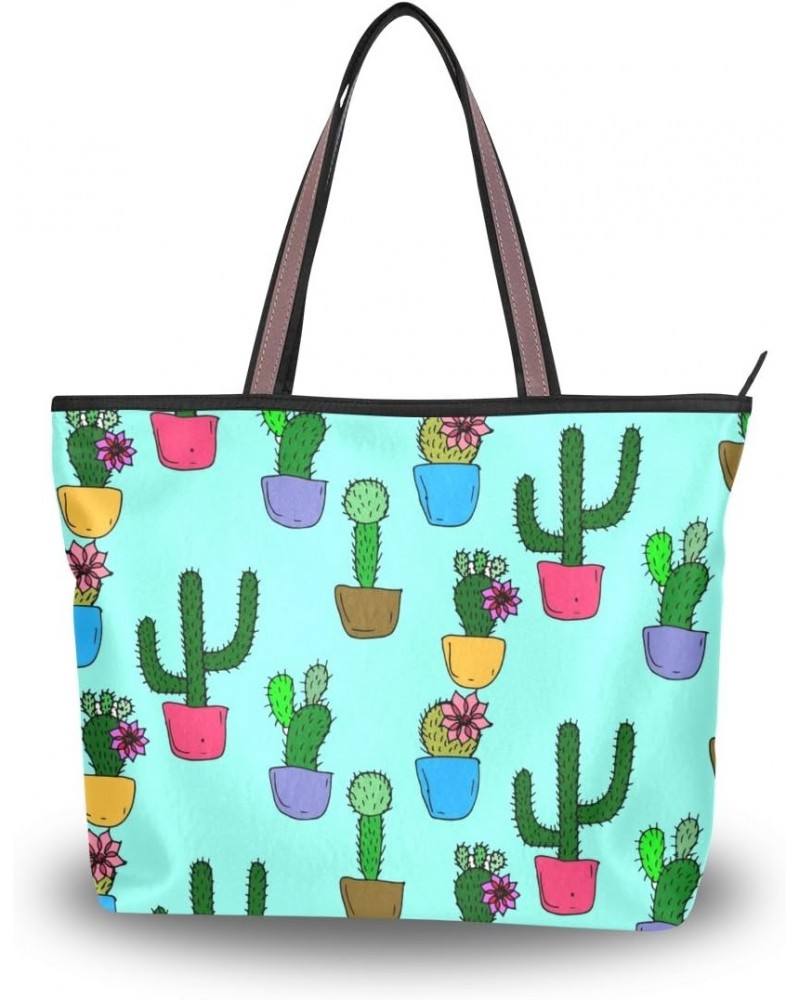 Cooper girl Cactus Tote Bag Top Handle Handbag Shoulder Bag Large Capacity $24.35 Totes