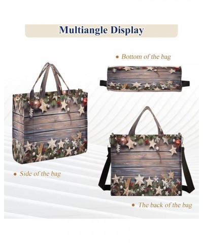 Christmas Stars Wood Print Crossbody Bag Women Corduroy Tote Bags Casual Shoulder Handbag Hobo Messenger Bag, M $17.04 Totes