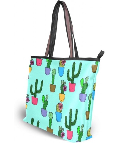 Cooper girl Cactus Tote Bag Top Handle Handbag Shoulder Bag Large Capacity $24.35 Totes