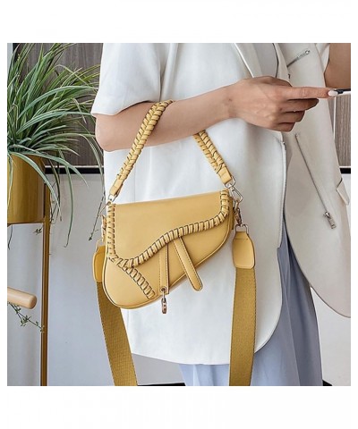 Women Trendy Saddle Shoulder Bags Small Crossbody Bag PU Leather Clutch Purse Underarm Handbag Satchel HandBag Yellow $21.93 ...