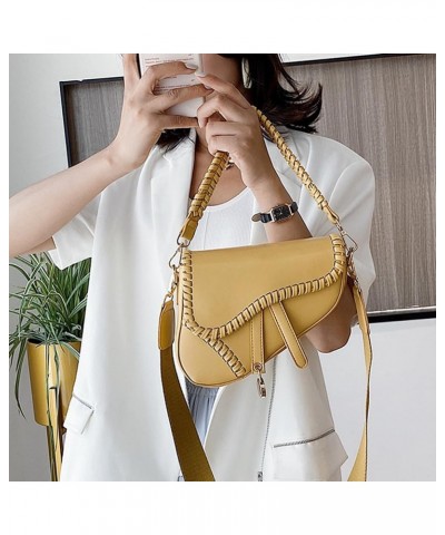 Women Trendy Saddle Shoulder Bags Small Crossbody Bag PU Leather Clutch Purse Underarm Handbag Satchel HandBag Yellow $21.93 ...