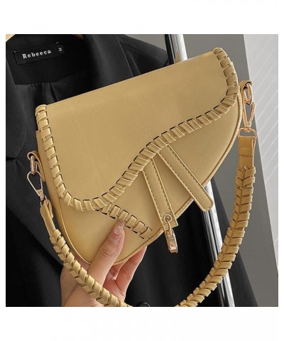 Women Trendy Saddle Shoulder Bags Small Crossbody Bag PU Leather Clutch Purse Underarm Handbag Satchel HandBag Yellow $21.93 ...