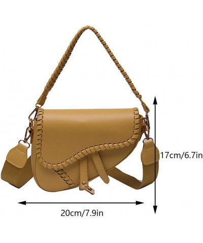 Women Trendy Saddle Shoulder Bags Small Crossbody Bag PU Leather Clutch Purse Underarm Handbag Satchel HandBag Yellow $21.93 ...