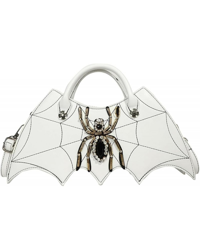 Women Novelty Bat Spider Web Devil Tote Shoulder Bag Fashion Halloween Treat or Trick Handbags for Girls White $10.07 Shoulde...