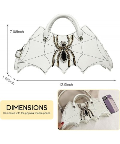 Women Novelty Bat Spider Web Devil Tote Shoulder Bag Fashion Halloween Treat or Trick Handbags for Girls White $10.07 Shoulde...