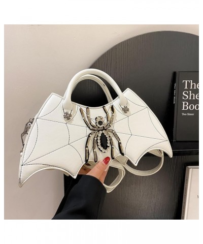 Women Novelty Bat Spider Web Devil Tote Shoulder Bag Fashion Halloween Treat or Trick Handbags for Girls White $10.07 Shoulde...