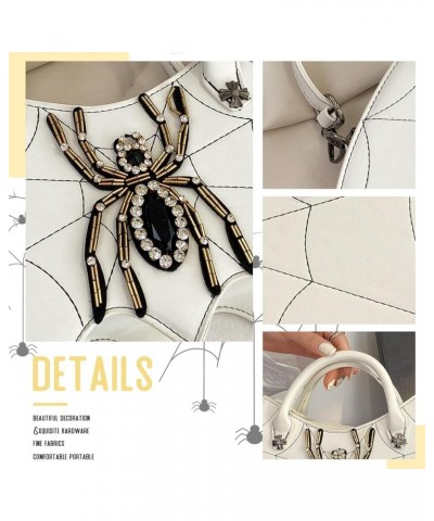 Women Novelty Bat Spider Web Devil Tote Shoulder Bag Fashion Halloween Treat or Trick Handbags for Girls White $10.07 Shoulde...