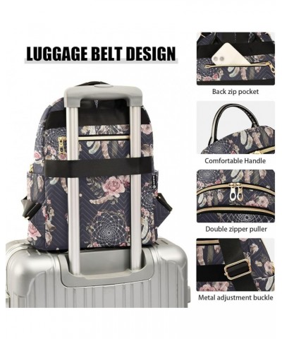 Watercolor Ethnic Boho Floral Casual Fashion Polyester Travel Rucksack Shoulder Bag Color Small $18.86 Backpacks