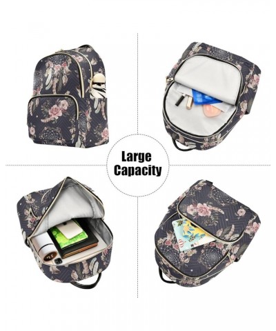 Watercolor Ethnic Boho Floral Casual Fashion Polyester Travel Rucksack Shoulder Bag Color Small $18.86 Backpacks