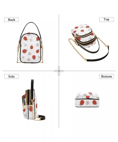 Lady Bugs Seamless Pattern Crossbody Bags for Women Quilted Shoulder Bag Handbag with Chain Strap Hello Spring Trendy Cross B...