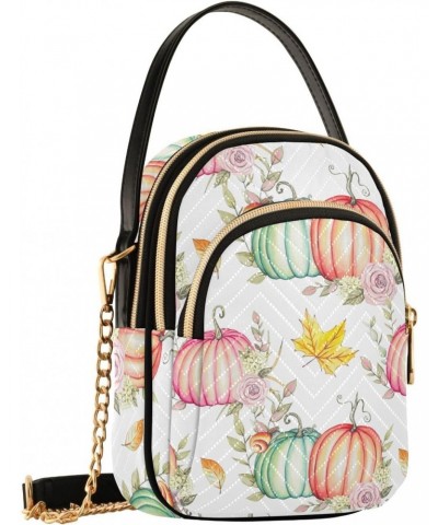 Fall Thanksgiving Pumpkin Pink Crossbody Bags for Women Small Chain Shoulder Bag Purse Hand Bag for Works Travel Gifts $15.19...