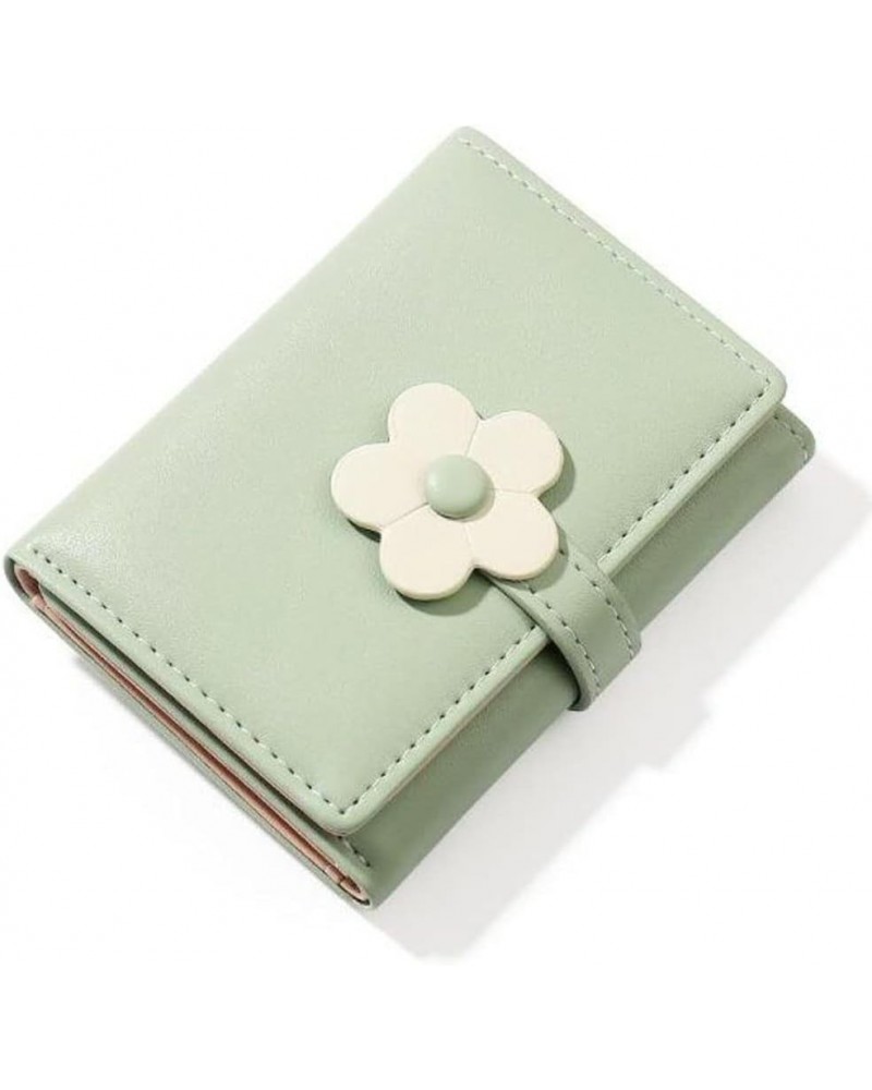 Small Cute Trifold Wallet 3D Flower Slim Women Credit Card Case Holder with ID/Photo Window for Women Girls (Black) Green $9....