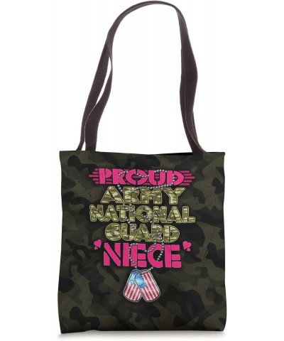 Proud Army National Guard Niece Dog Tags US Military Family Tote Bag $13.89 Totes