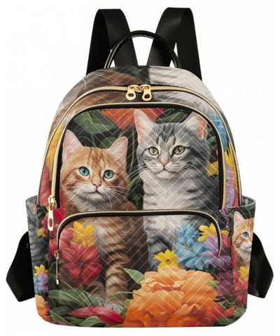 Cats Playing on the Grass Daypack Backpack Quilted Backpack Purse for Women Cats Playing on the Grass Medium $23.39 Backpacks