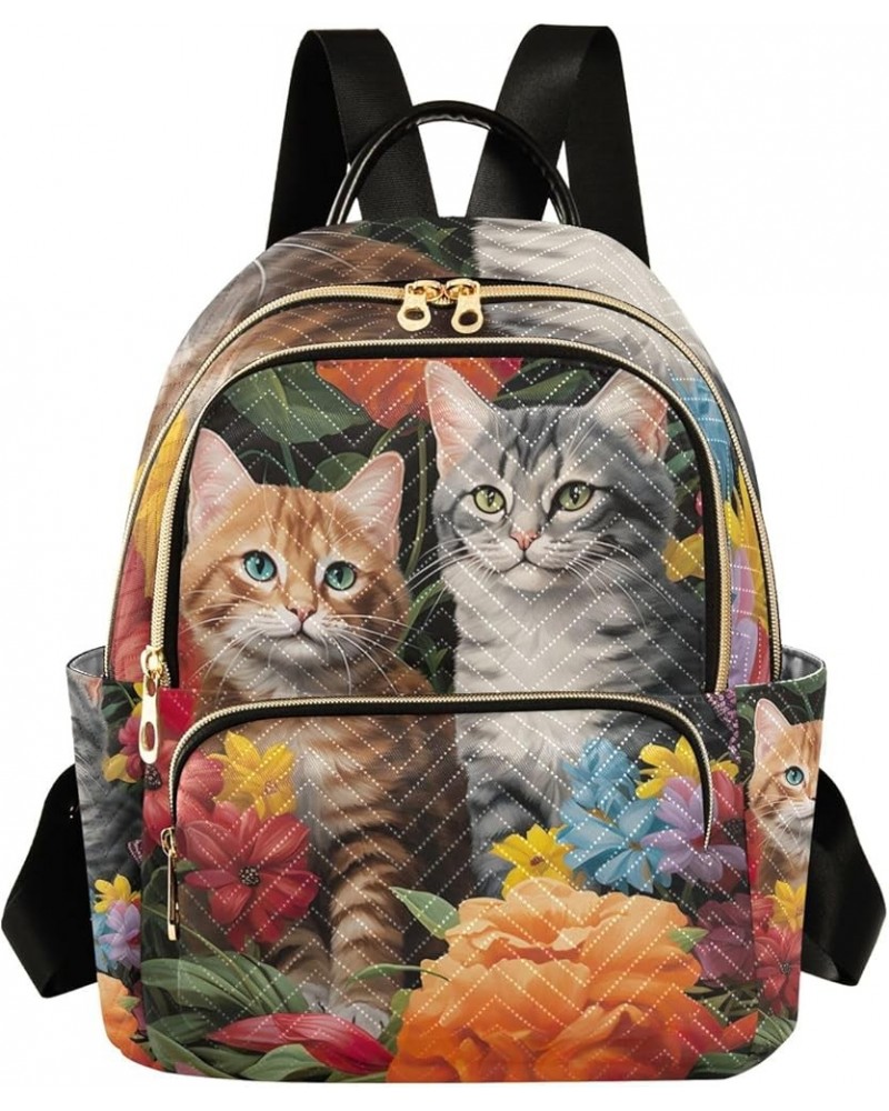 Cats Playing on the Grass Daypack Backpack Quilted Backpack Purse for Women Cats Playing on the Grass Medium $23.39 Backpacks