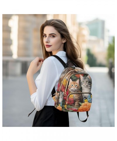 Cats Playing on the Grass Daypack Backpack Quilted Backpack Purse for Women Cats Playing on the Grass Medium $23.39 Backpacks