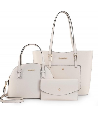 3PCS Purses for Women Tote Purse and Wallet Set Shoulder Satchel Bags Z Handbag Beige $15.20 Totes