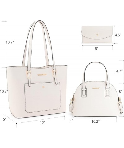 3PCS Purses for Women Tote Purse and Wallet Set Shoulder Satchel Bags Z Handbag Beige $15.20 Totes