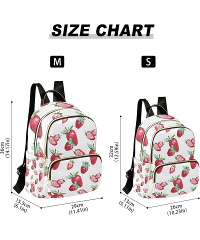 Strawberries Pattern Backpack Purse for Women Anti Theft Backpack Small Travel Backpack Shoulder Bag Small(11.41'' x 6.1'' x ...