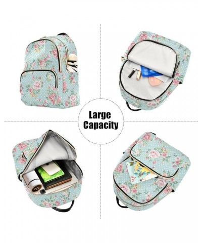 Teal Flower Backpack Purse for Women Small Mini Women's Fashion Backpack with Strap Handbag Lady Purse,M Medium $20.99 Backpacks