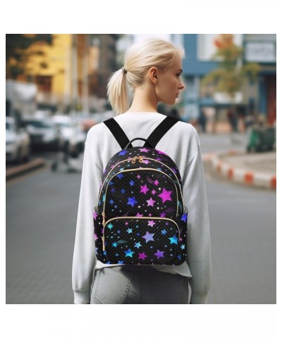 Blue Moon Sun Star Stripe Backpack Purse for Women Lightweight Back Pack Casual Daypack Travel Shoulder Bag Bookbag - M Small...