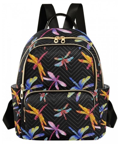 Women Backpack Watercolor Rainbow Dragonfly Anti-Theft Travel Backpack with Luggage Belt Lightweight Handbag Lady Purse Roomy...