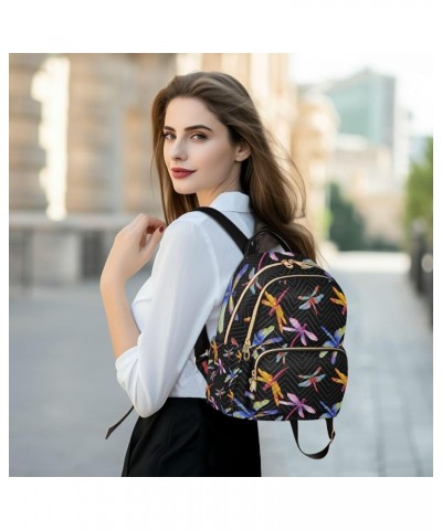 Women Backpack Watercolor Rainbow Dragonfly Anti-Theft Travel Backpack with Luggage Belt Lightweight Handbag Lady Purse Roomy...