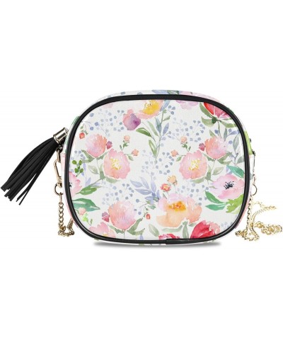 Women's Wildflower Poppy Flower Crossbody Bag Fashion Purses Bag Cross Body Bag Shoulder Handbag with Adjustable Chain Strap ...