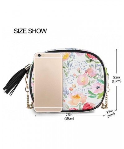 Women's Wildflower Poppy Flower Crossbody Bag Fashion Purses Bag Cross Body Bag Shoulder Handbag with Adjustable Chain Strap ...