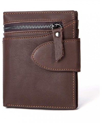 Men's Wallet Leather Wallet Business Men's First Layer Leather Wallet Custom-Made Foreign Trade Short (Color : Brown) Brown $...