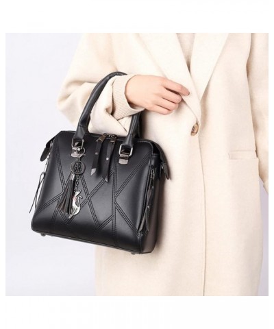 Handbags for Women Fashion Tote Work Bag Shoulder Bag Top Handle Satchel Purse Set 4pcs Black $20.23 Totes