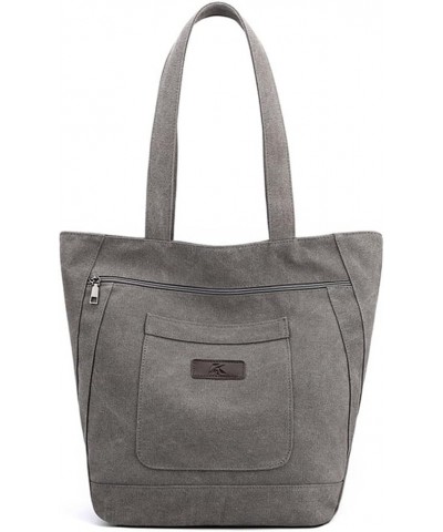 Canvas Shoulder Bag Large Capacity Handbag Fashion Top Handle Bag for Women/Girl Casual Underarm Bag Tote Bag Grey $16.76 Sho...