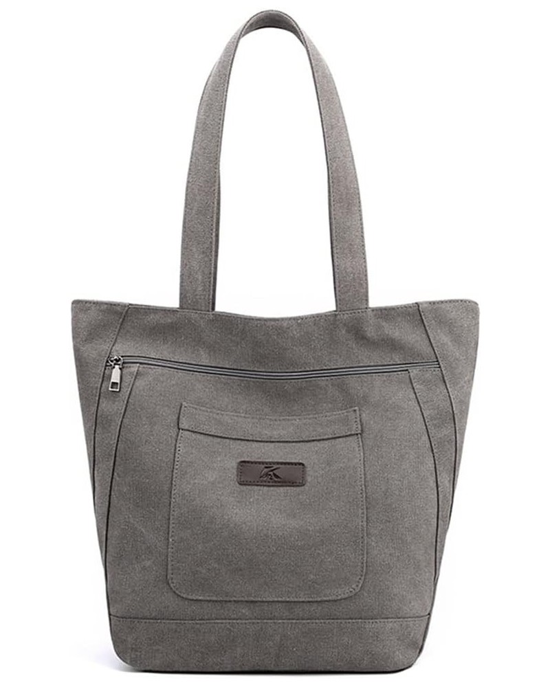 Canvas Shoulder Bag Large Capacity Handbag Fashion Top Handle Bag for Women/Girl Casual Underarm Bag Tote Bag Grey $16.76 Sho...