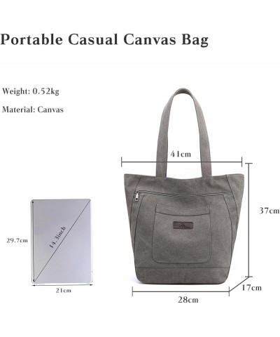 Canvas Shoulder Bag Large Capacity Handbag Fashion Top Handle Bag for Women/Girl Casual Underarm Bag Tote Bag Grey $16.76 Sho...