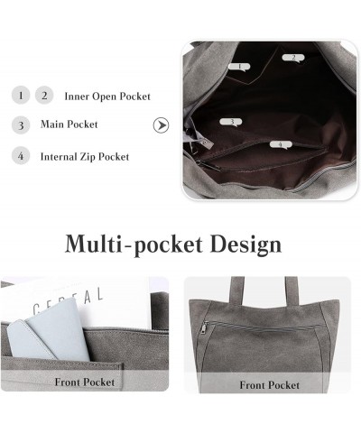 Canvas Shoulder Bag Large Capacity Handbag Fashion Top Handle Bag for Women/Girl Casual Underarm Bag Tote Bag Grey $16.76 Sho...