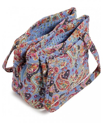 Women's Cotton Multi-Compartment Shoulder Satchel Purse Provence Paisley $39.72 Satchels