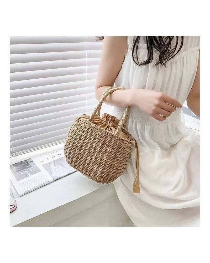 Women Straw Handbag Summer Beach Rattan Tote Bag Crossbody Shoulder Top Handle Handbag Handmade Purse Light Phone Bag (Color ...