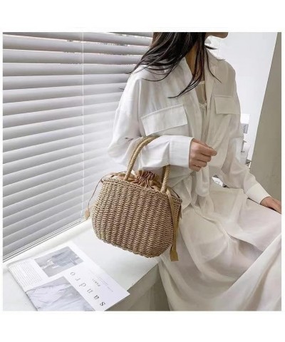 Women Straw Handbag Summer Beach Rattan Tote Bag Crossbody Shoulder Top Handle Handbag Handmade Purse Light Phone Bag (Color ...