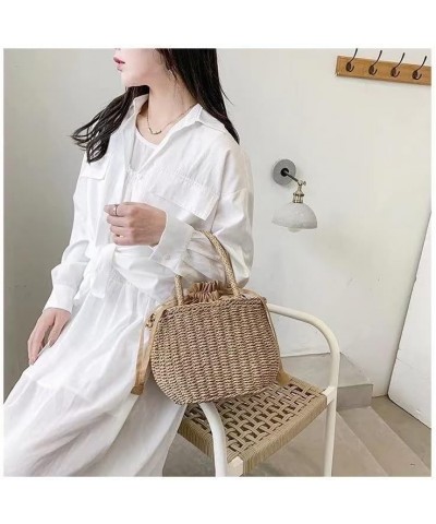 Women Straw Handbag Summer Beach Rattan Tote Bag Crossbody Shoulder Top Handle Handbag Handmade Purse Light Phone Bag (Color ...