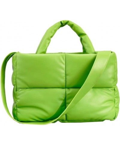 Hobo Bags for Women Soft Puffer Down Padding Shoulder Bags Top-Handle Bags Square Solid Tote Handbags Green $36.97 Totes