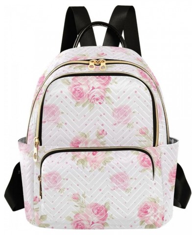 Pink Rose Flower Backpack for Women Fashion Shoulder Bags Small Casual Daypack Travel Bag S 202a4576 S(10.23"x5.11"x12.59") 2...