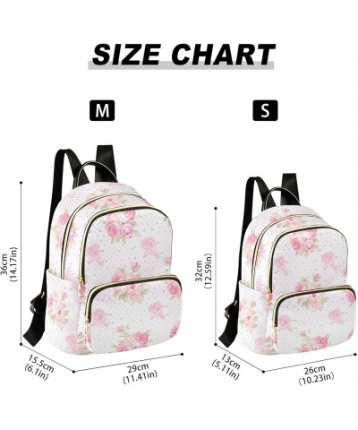 Pink Rose Flower Backpack for Women Fashion Shoulder Bags Small Casual Daypack Travel Bag S 202a4576 S(10.23"x5.11"x12.59") 2...