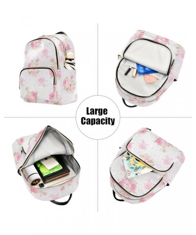 Pink Rose Flower Backpack for Women Fashion Shoulder Bags Small Casual Daypack Travel Bag S 202a4576 S(10.23"x5.11"x12.59") 2...